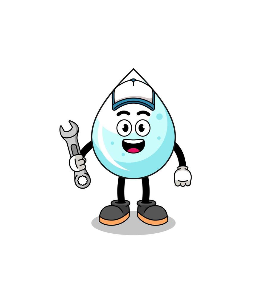 milk drop illustration cartoon as a mechanic vector