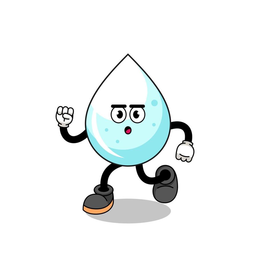 running milk drop mascot illustration vector