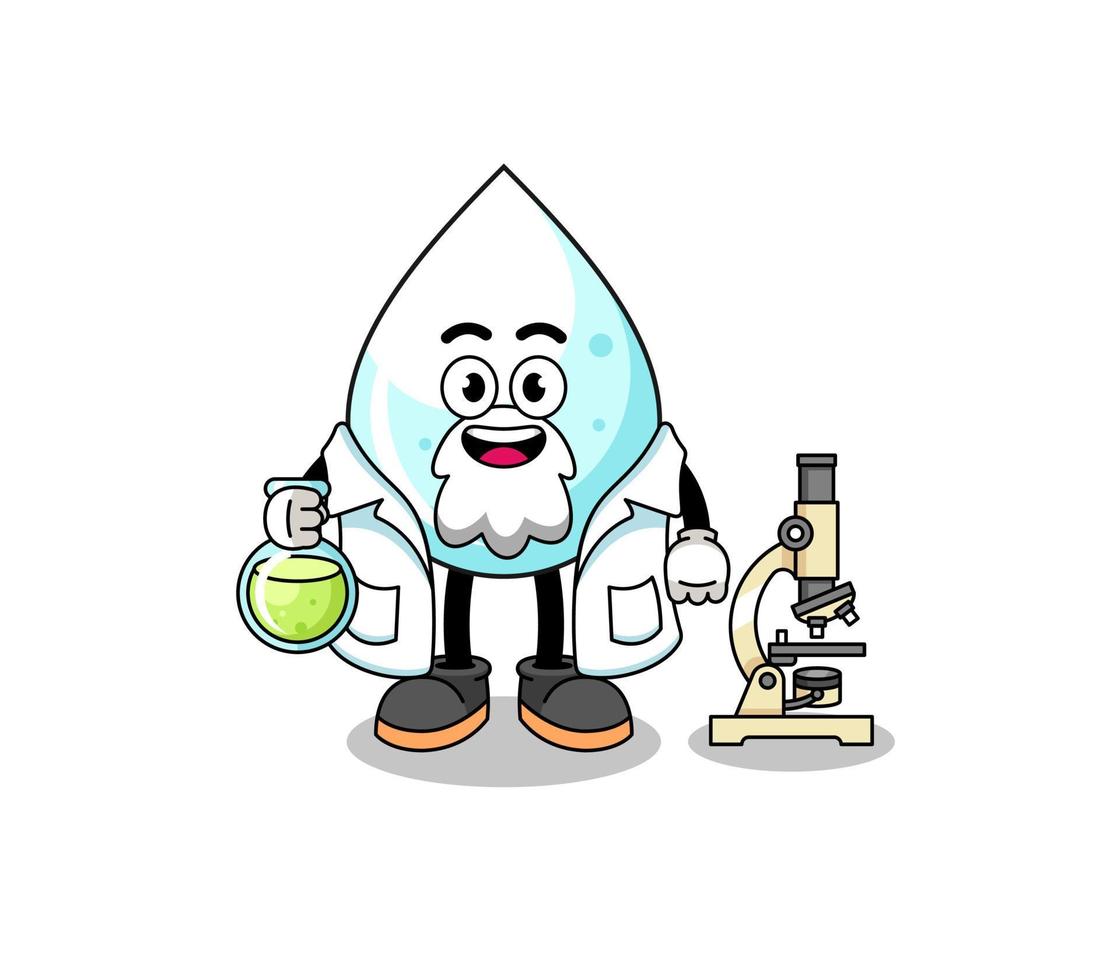 Mascot of milk drop as a scientist vector