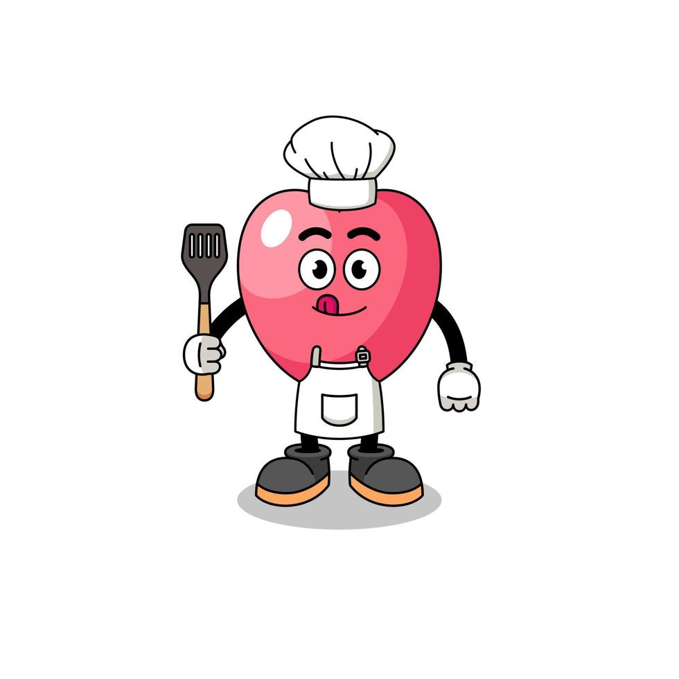 Mascot Illustration of heart symbol chef vector