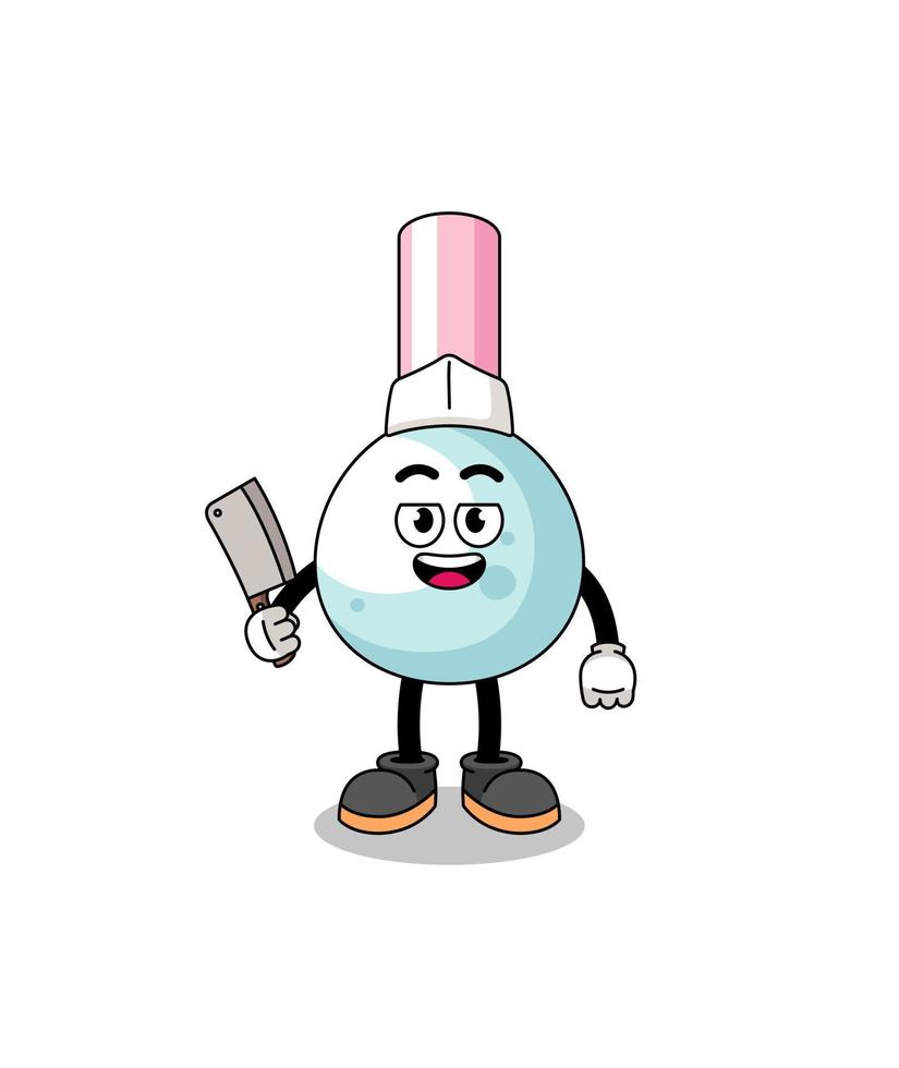 Mascot of cotton bud as a butcher vector