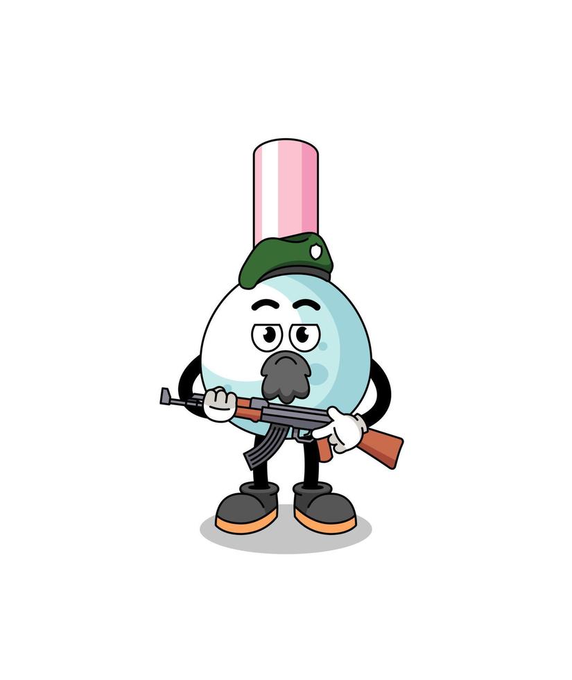 Character cartoon of cotton bud as a special force vector