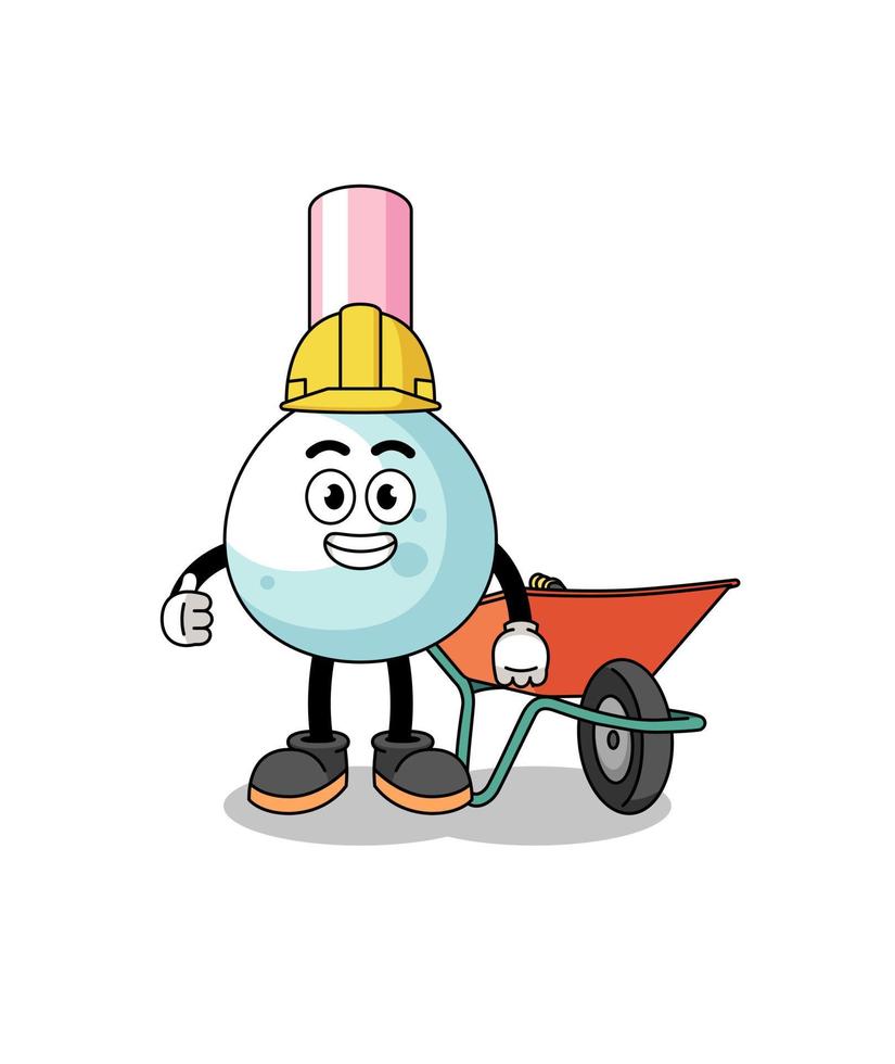 cotton bud cartoon as a contractor vector