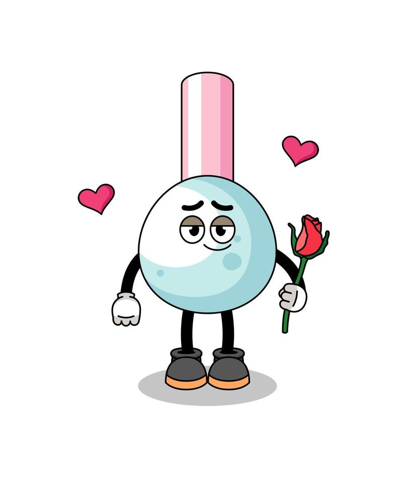 cotton bud mascot falling in love vector