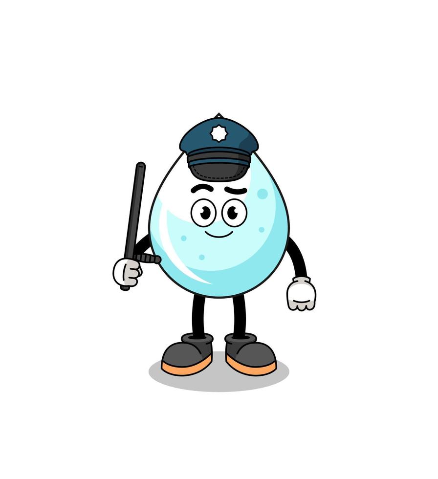 ilustración de dibujos animados de policía de gota de leche vector