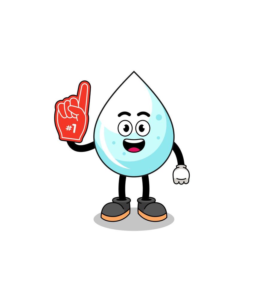 Cartoon mascot of milk drop number 1 fans vector