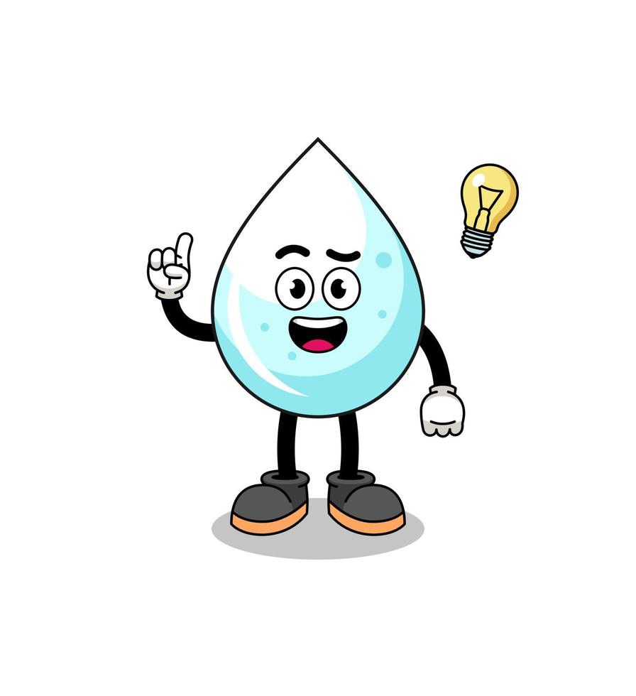 milk drop cartoon with get an idea pose vector