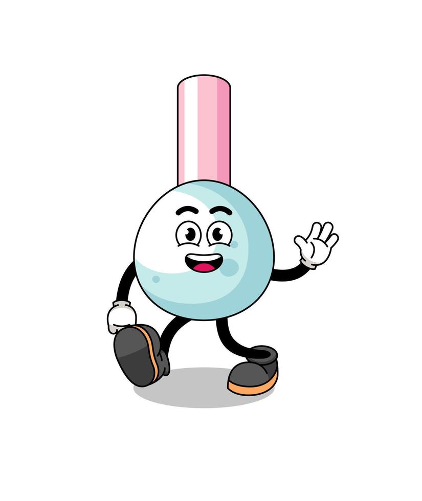 cotton bud cartoon walking vector