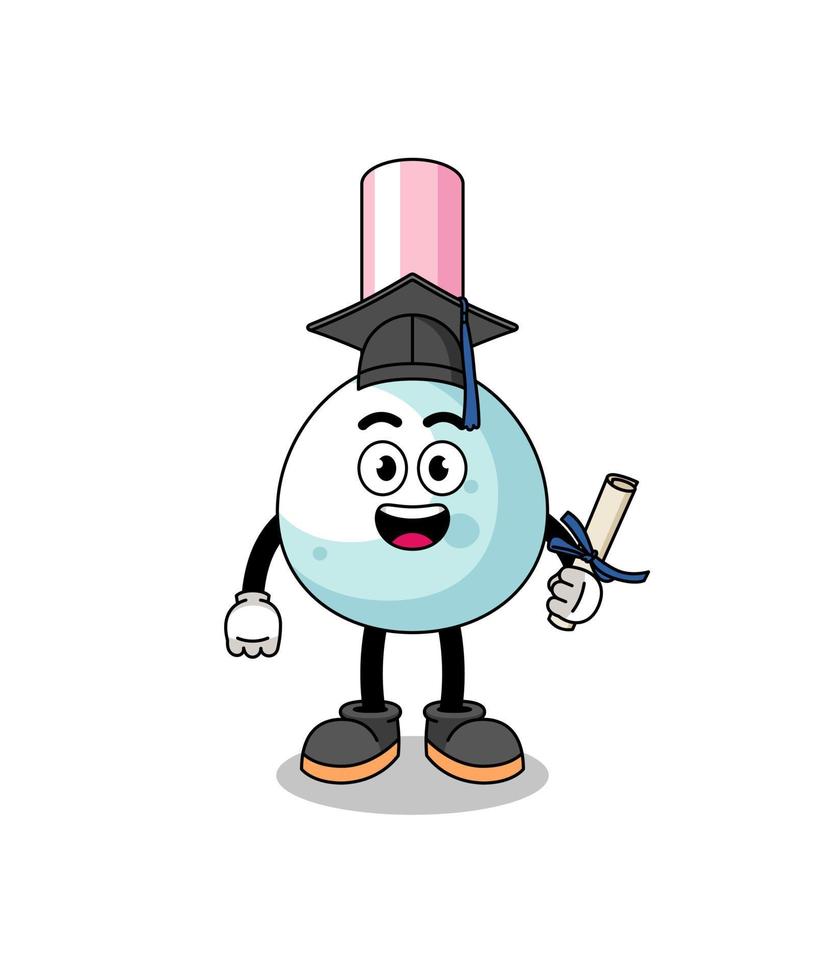 cotton bud mascot with graduation pose vector