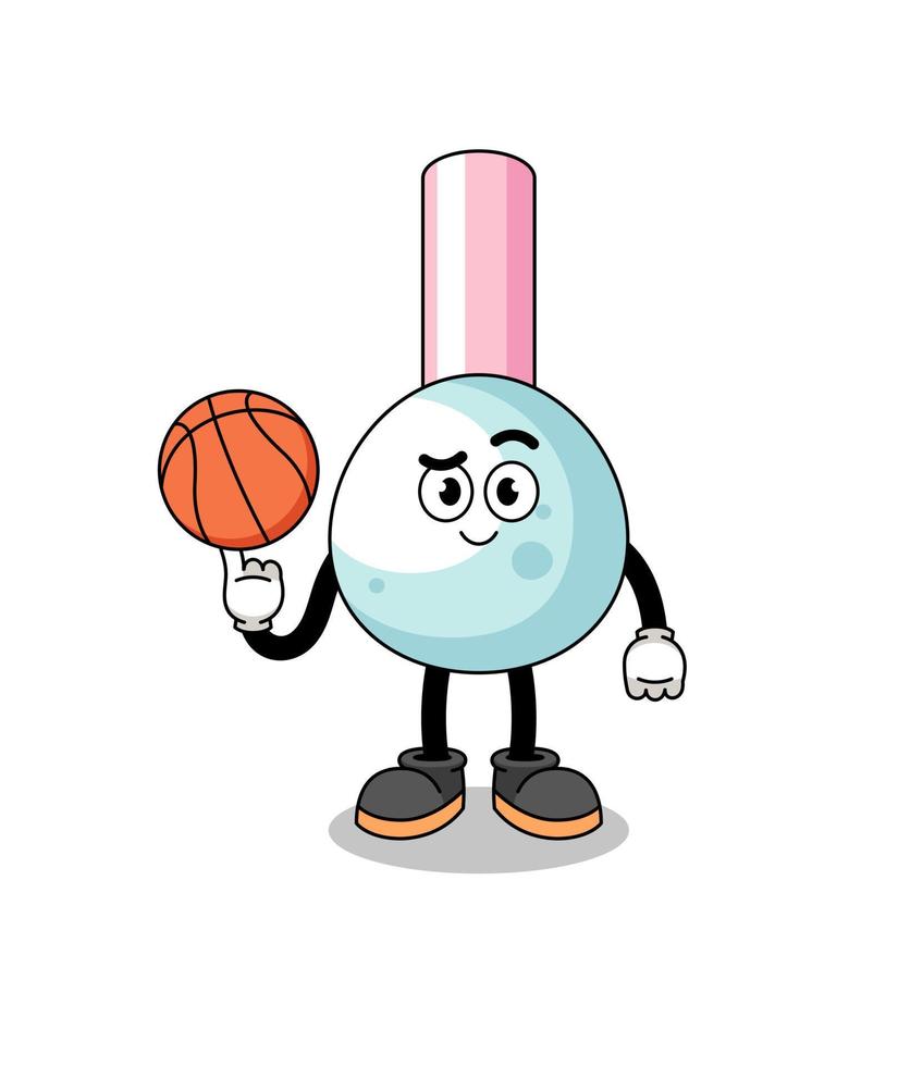 ilustración de bastoncillo de algodón como jugador de baloncesto vector