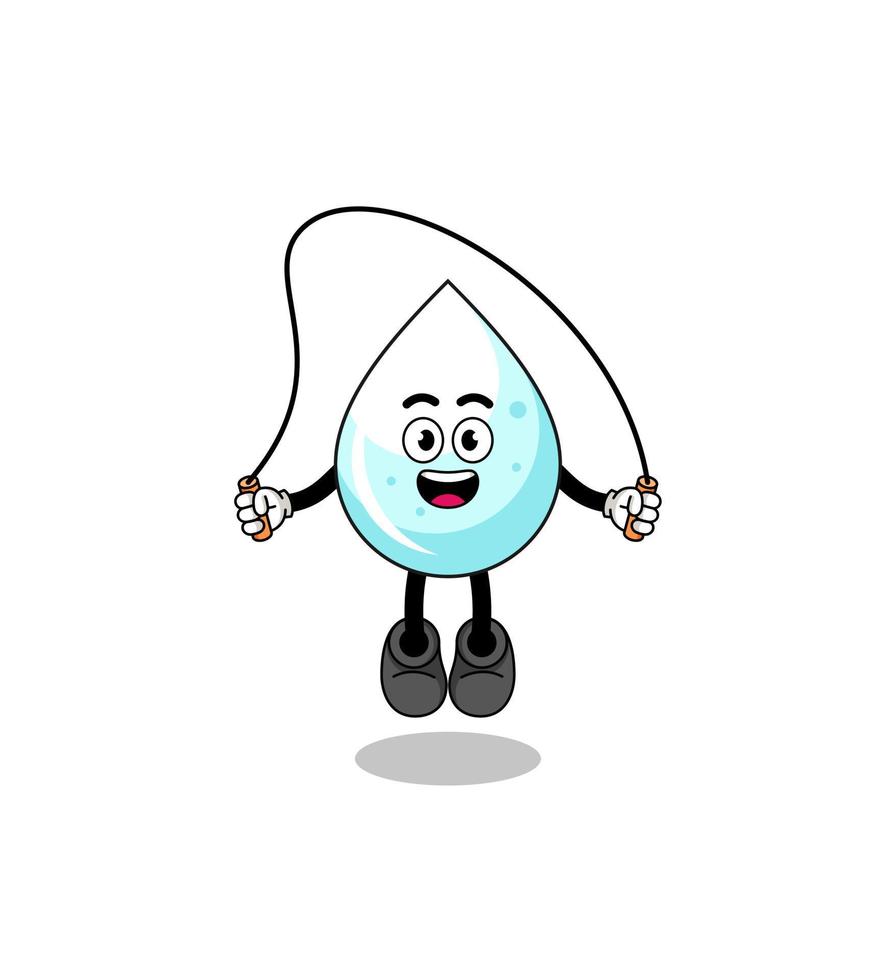 milk drop mascot cartoon is playing skipping rope vector