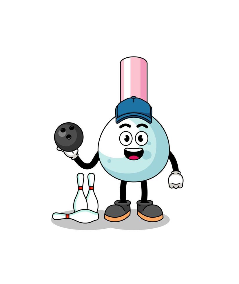 Mascot of cotton bud as a bowling player vector