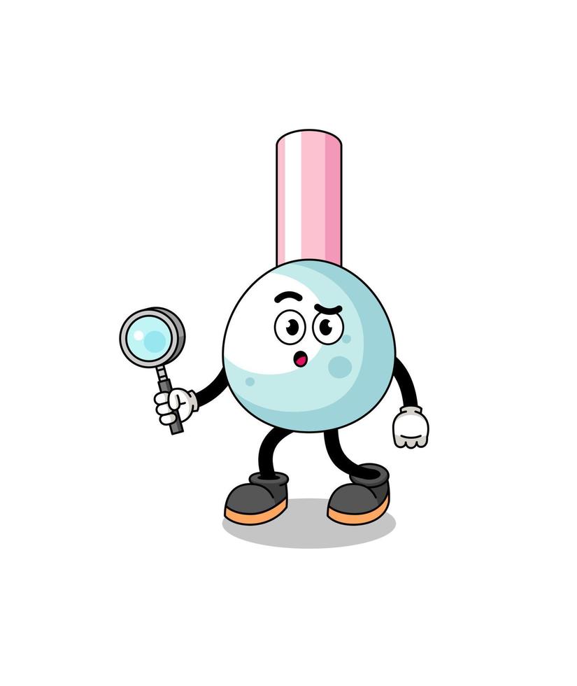 Mascot of cotton bud searching vector