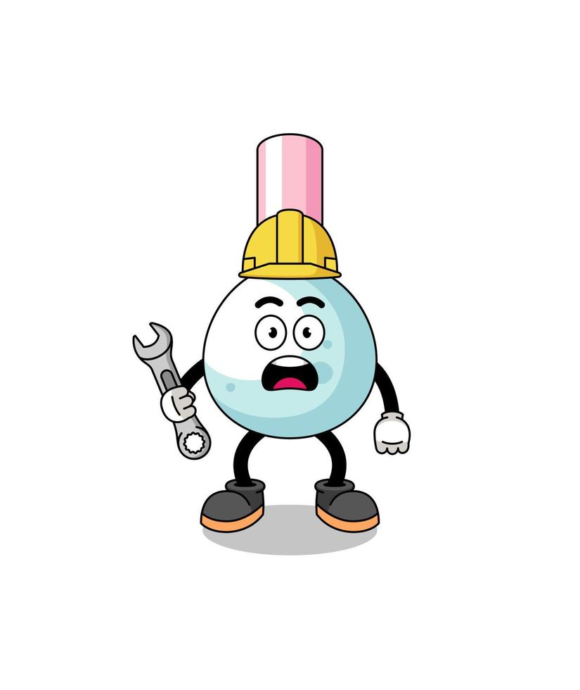 Character Illustration of cotton bud with 404 error vector
