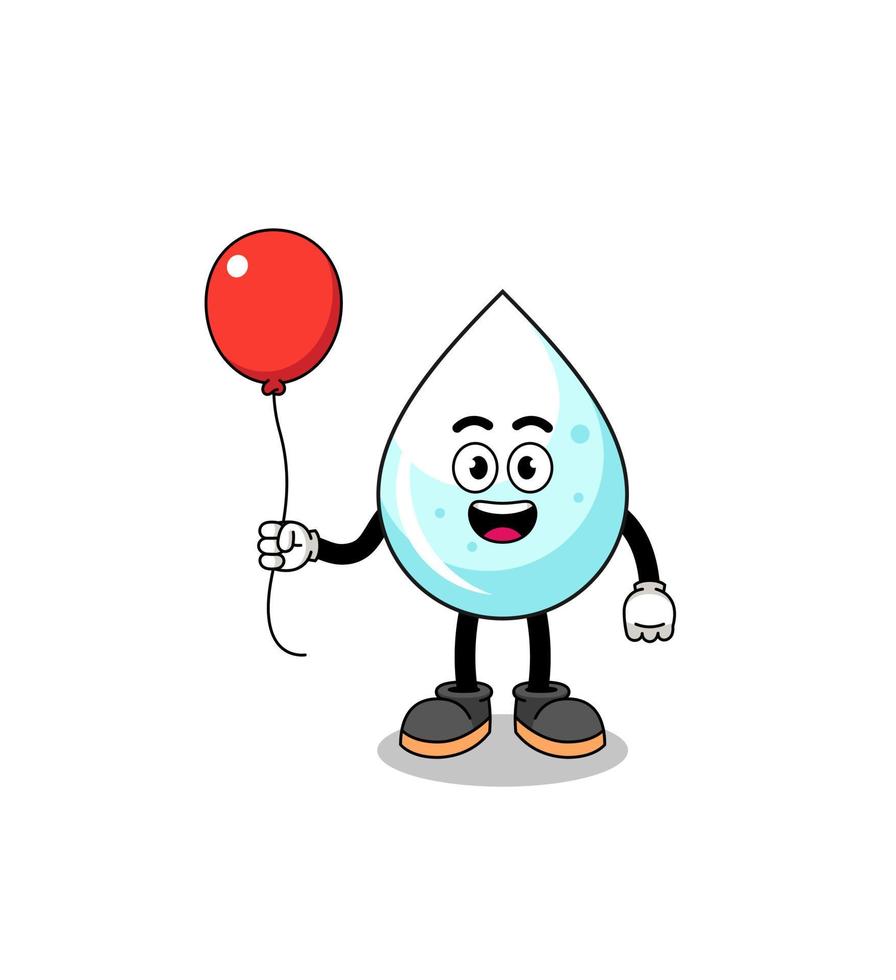 Cartoon of milk drop holding a balloon vector