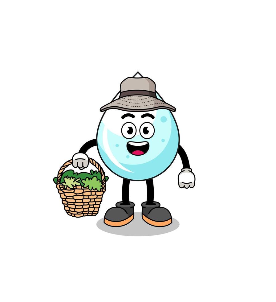 Character Illustration of milk drop as a herbalist vector