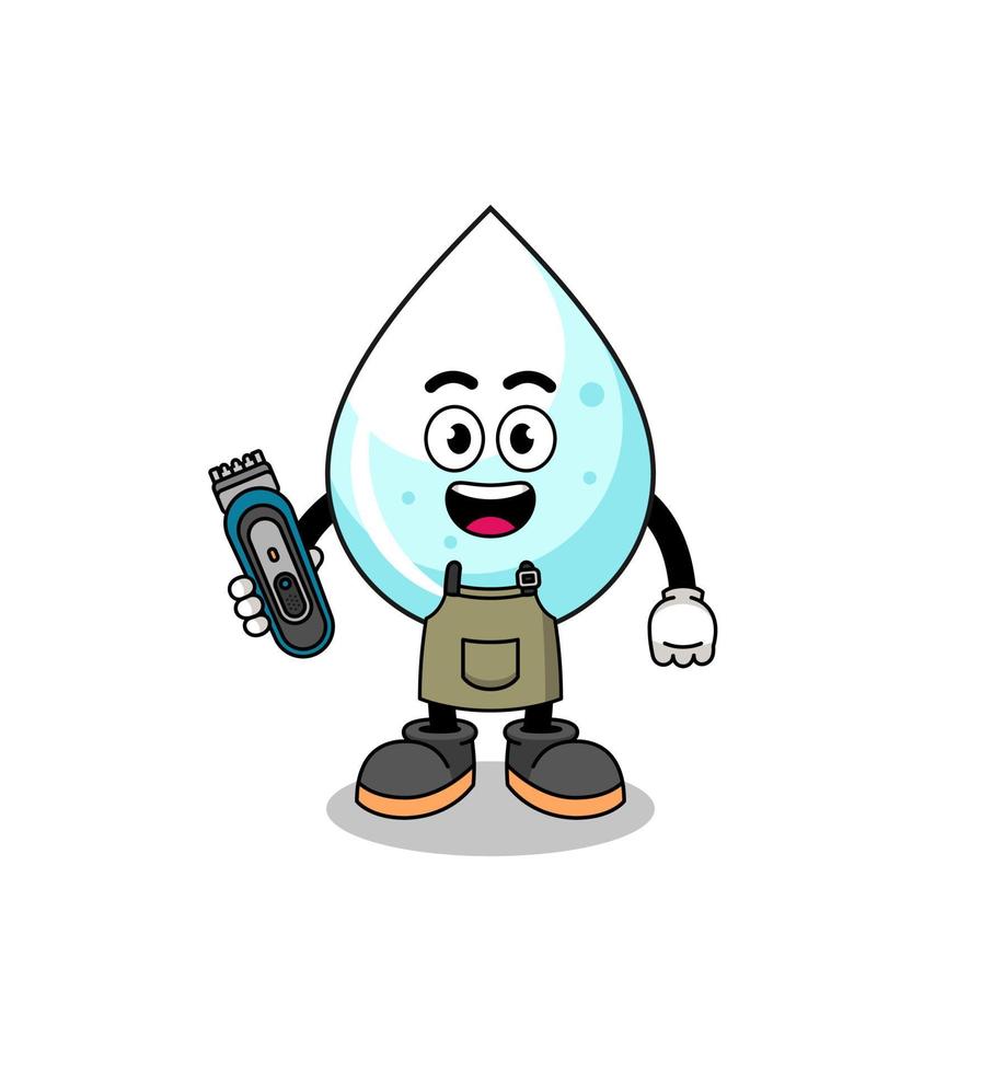 Cartoon Illustration of milk drop as a barber man vector