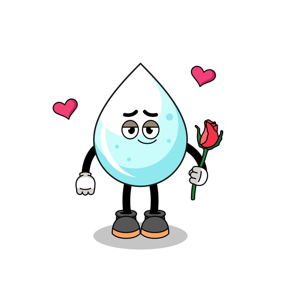 milk drop mascot falling in love vector