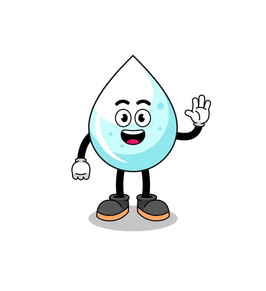 milk drop cartoon doing wave hand gesture vector