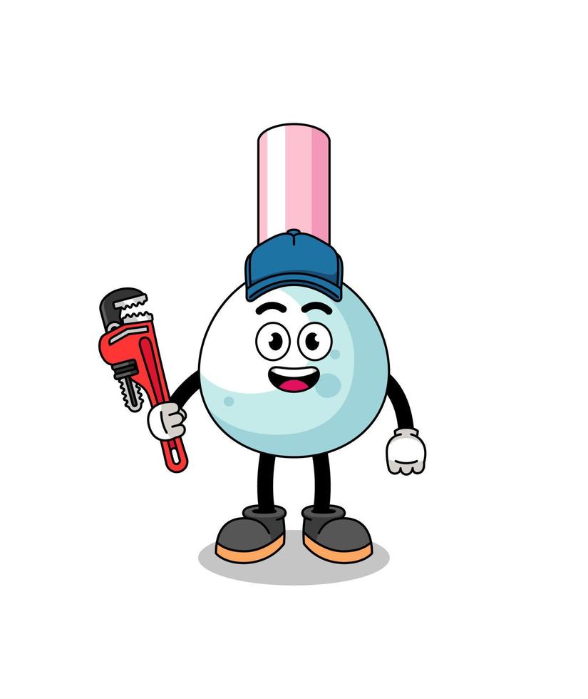 cotton bud illustration cartoon as a plumber vector