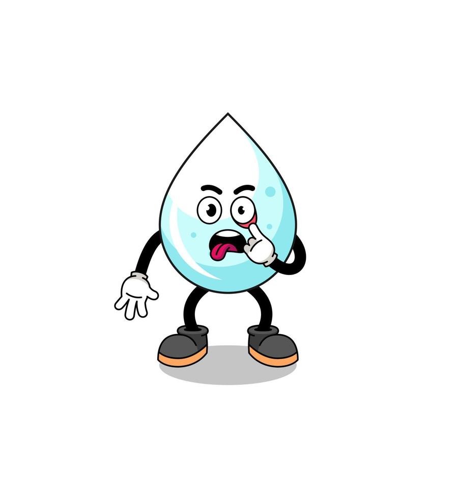 Character Illustration of milk drop with tongue sticking out vector