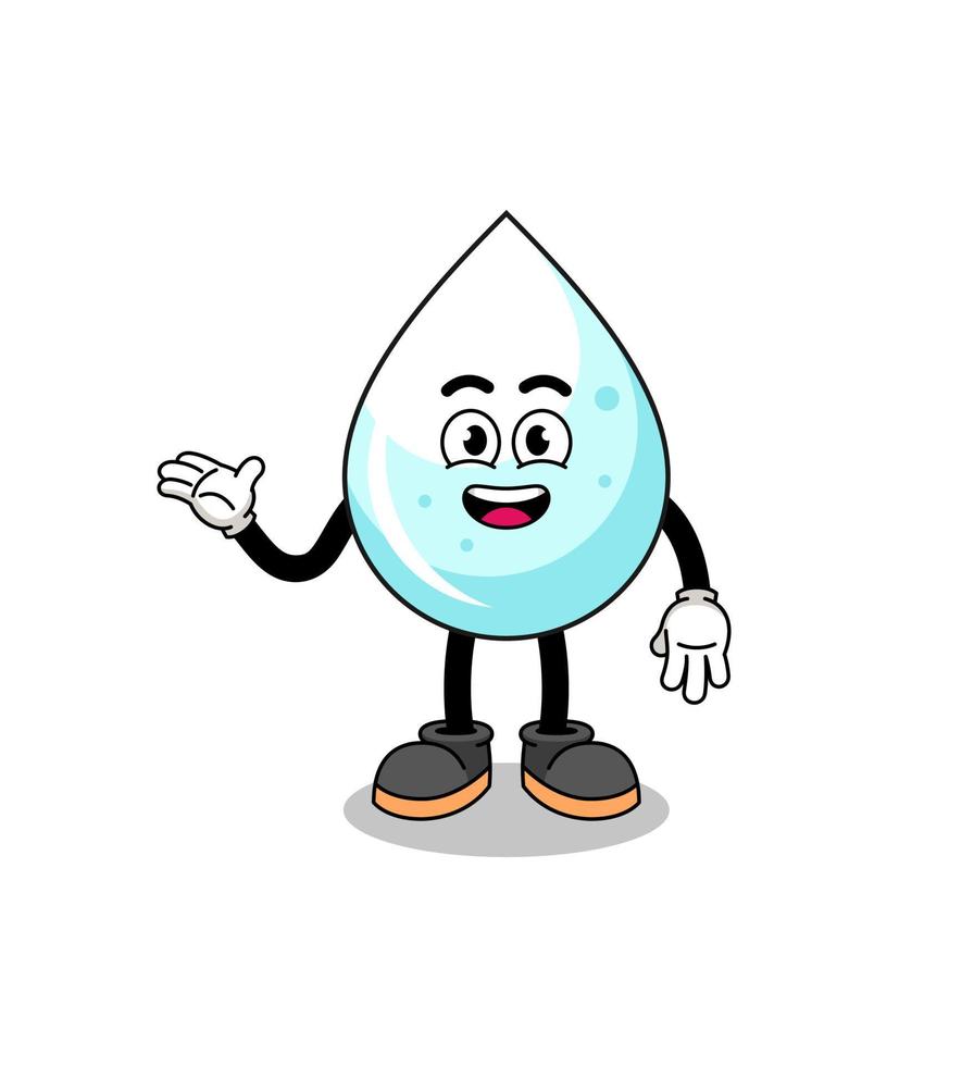 milk drop cartoon with welcome pose vector