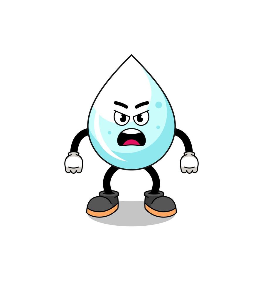 milk drop cartoon illustration with angry expression vector