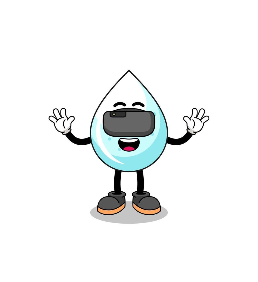 Illustration of milk drop with a vr headset vector