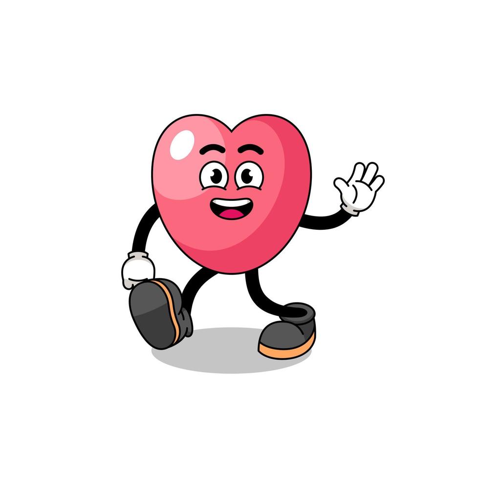 heart symbol cartoon walking vector