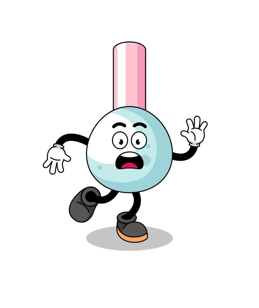 slipping cotton bud mascot illustration vector