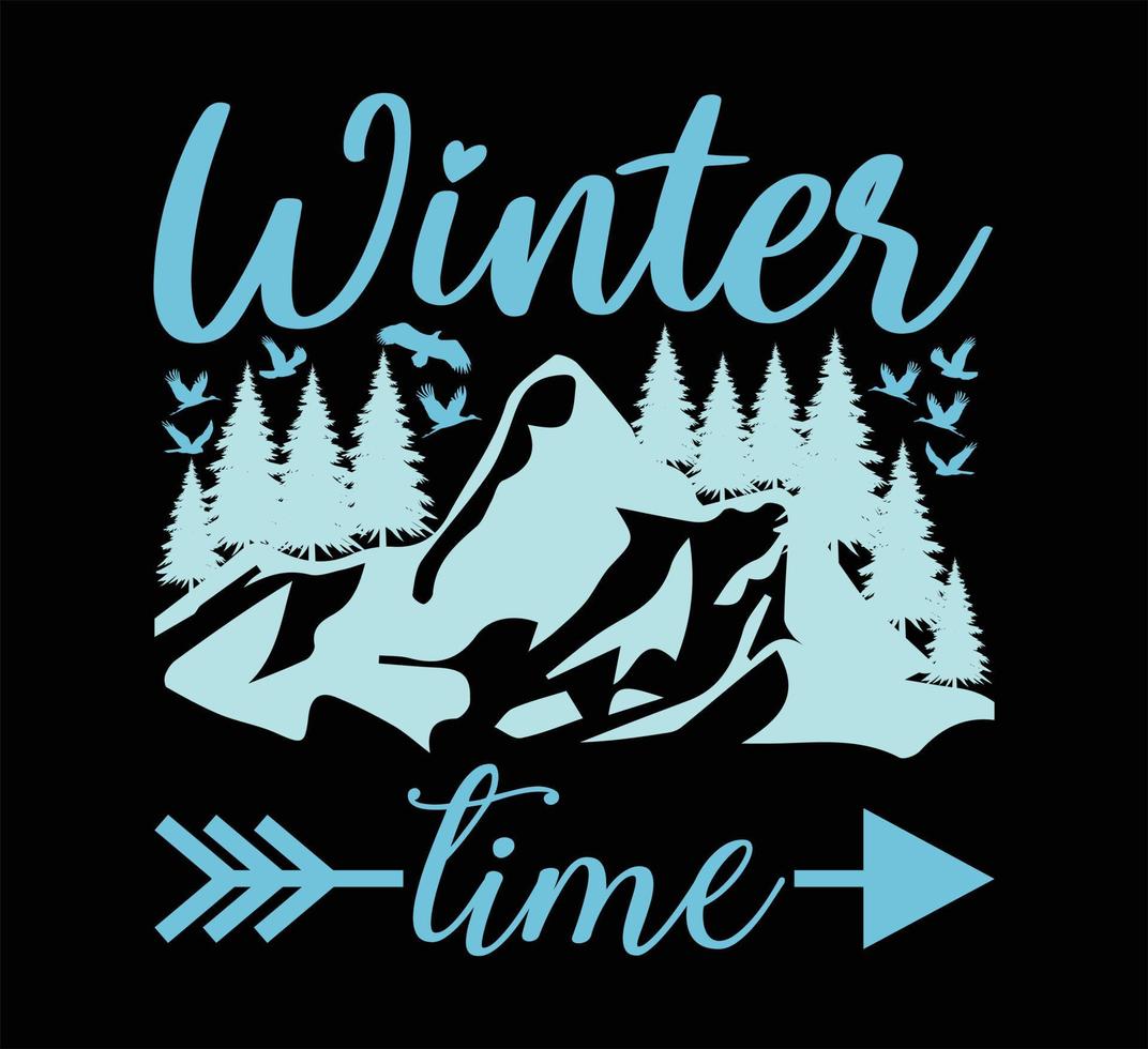 Winter time t shirt design vector