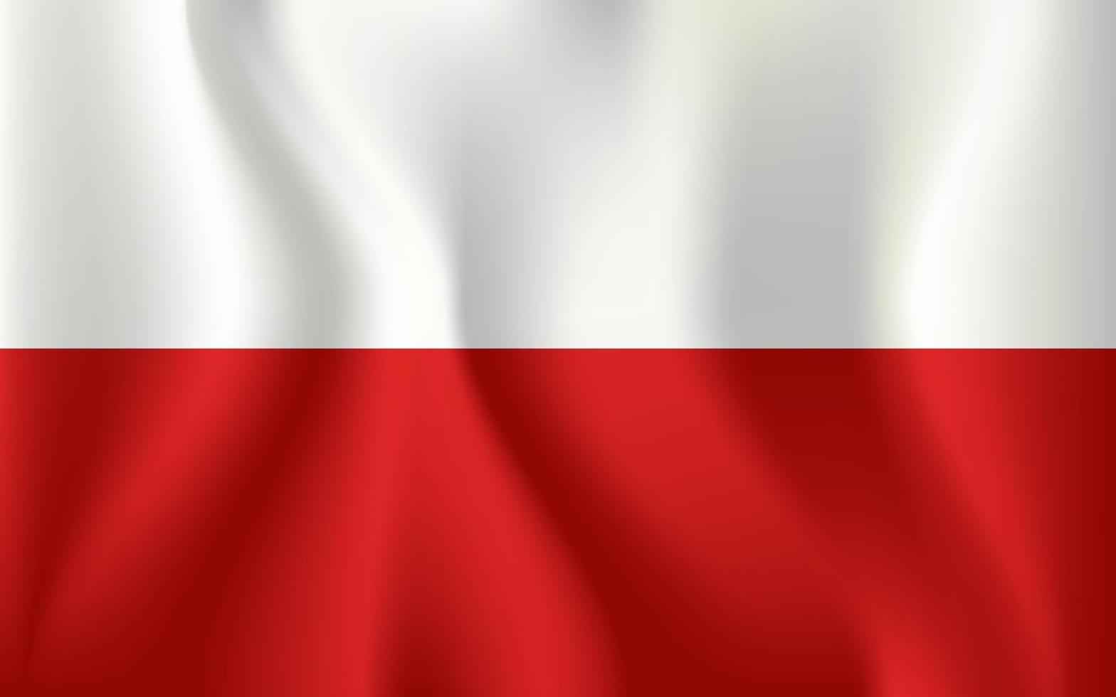 bandera nacional de polonia realista vector