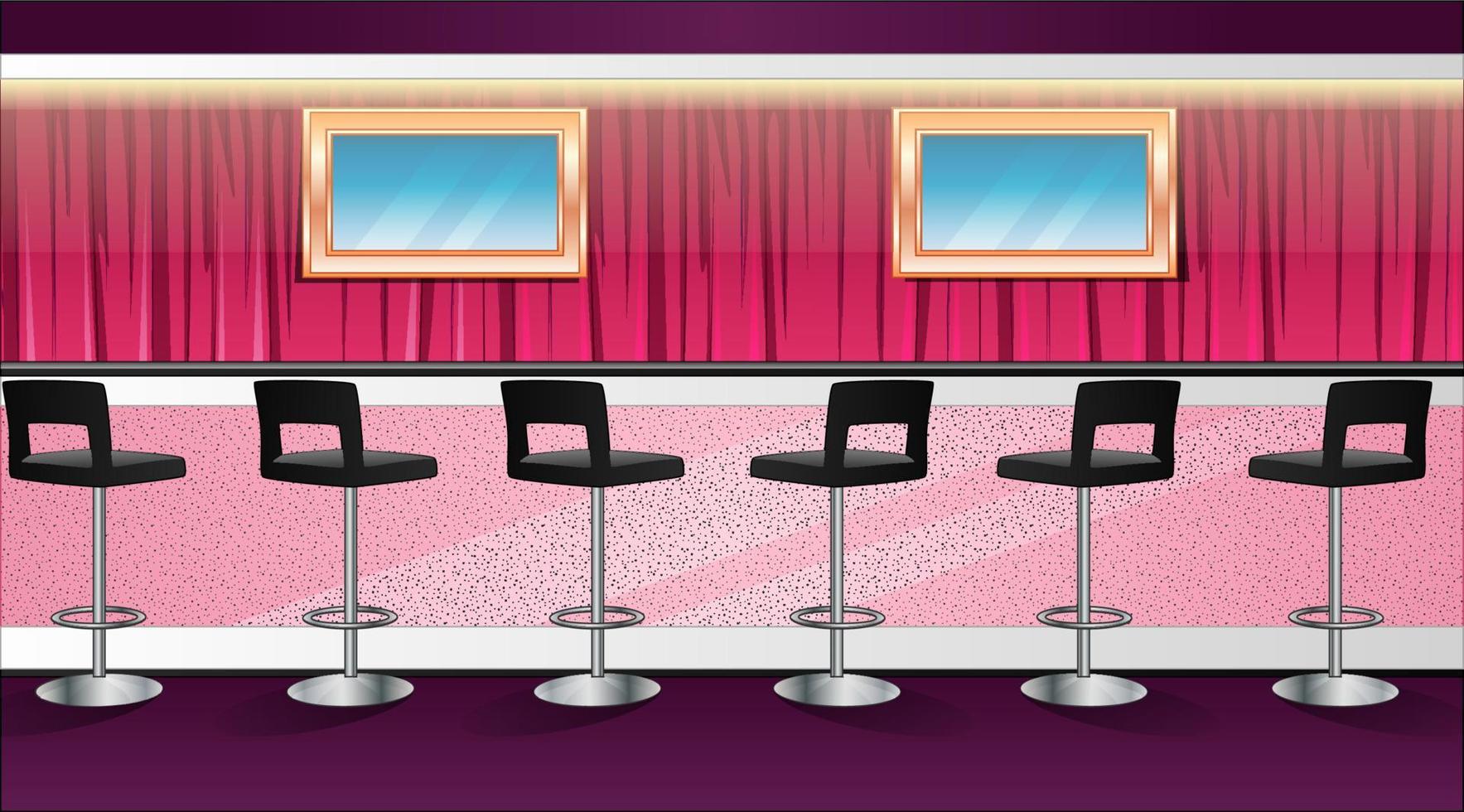 escena de fondo del bar nocturno. ilustración vectorial vector