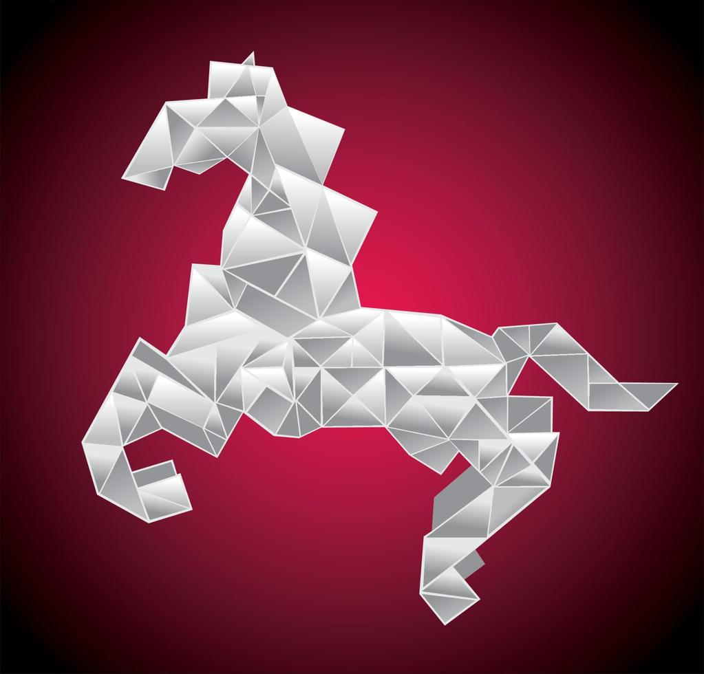 Origami hors. Vector illustration