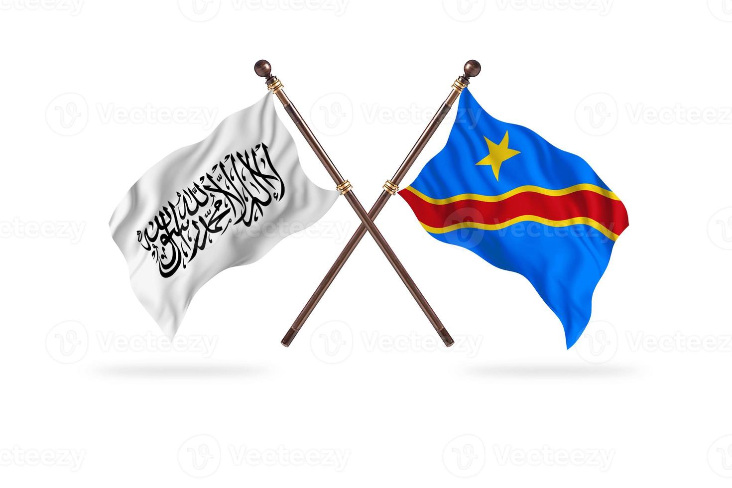 Islamic Emirate of Afghanistan versus Democratic Republic Congo Two Country Flags photo
