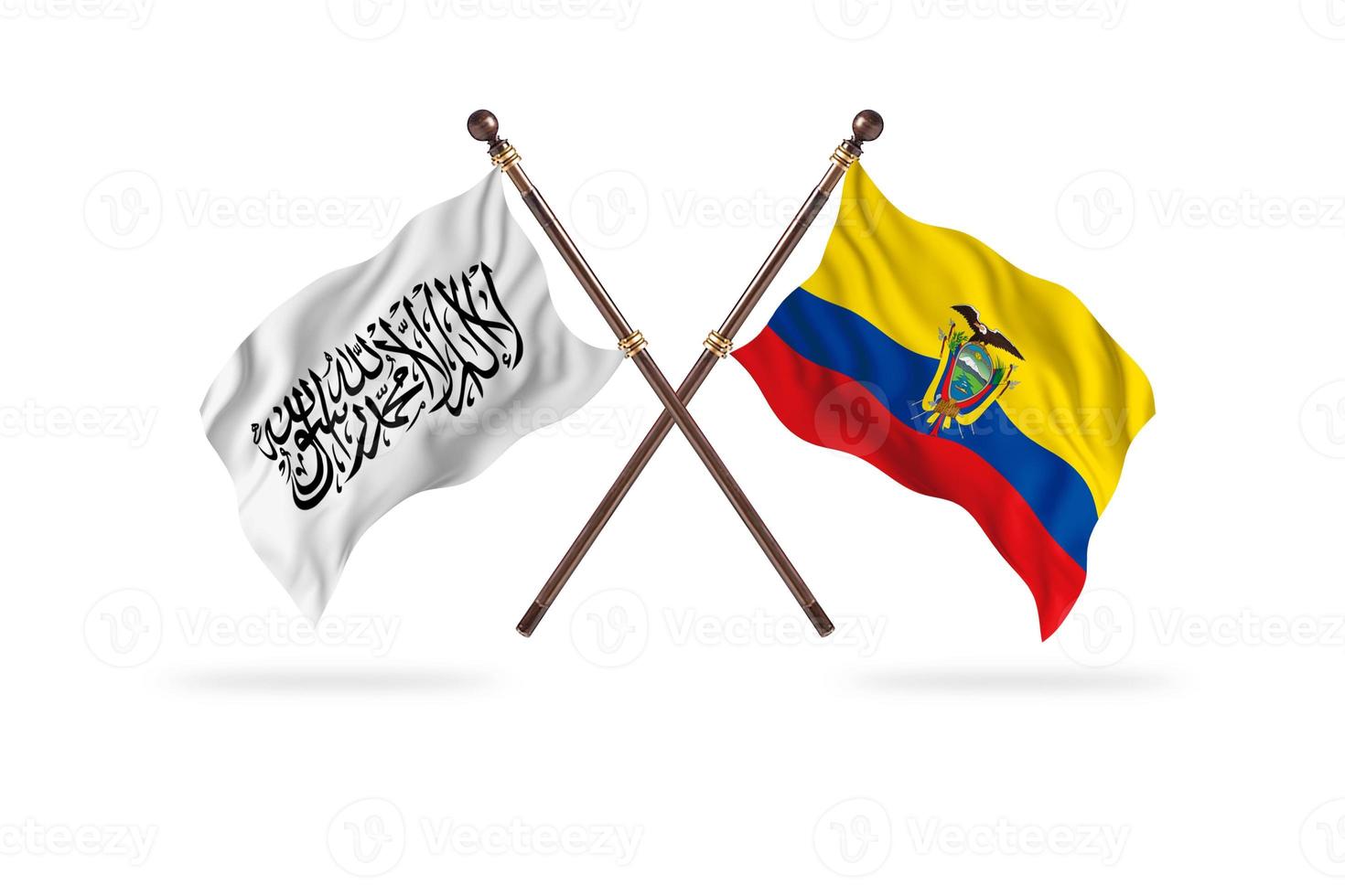 Islamic Emirate of Afghanistan versus Ecuador Two Country Flags photo