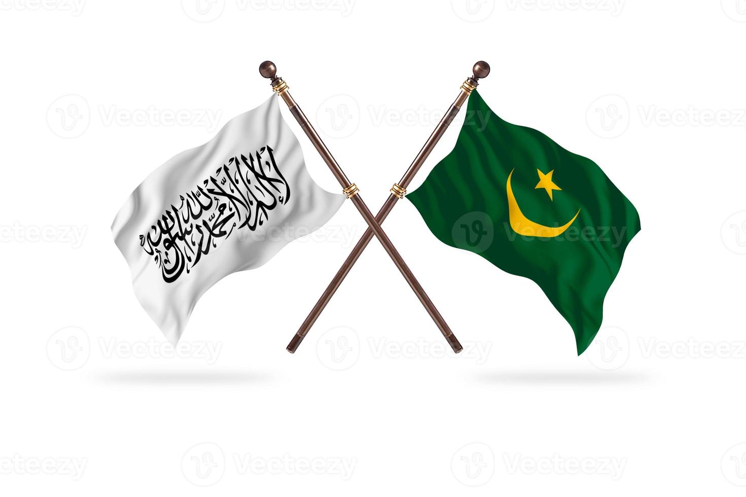 Islamic Emirate of Afghanistan versus Mauritania Two Country Flags photo