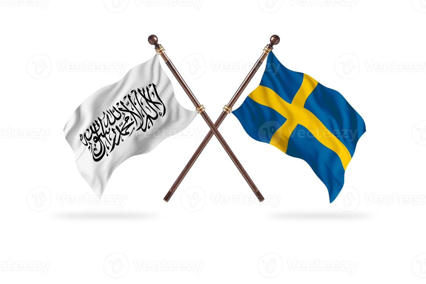 Islamic Emirate of Afghanistan versus Sweden Two Country Flags photo