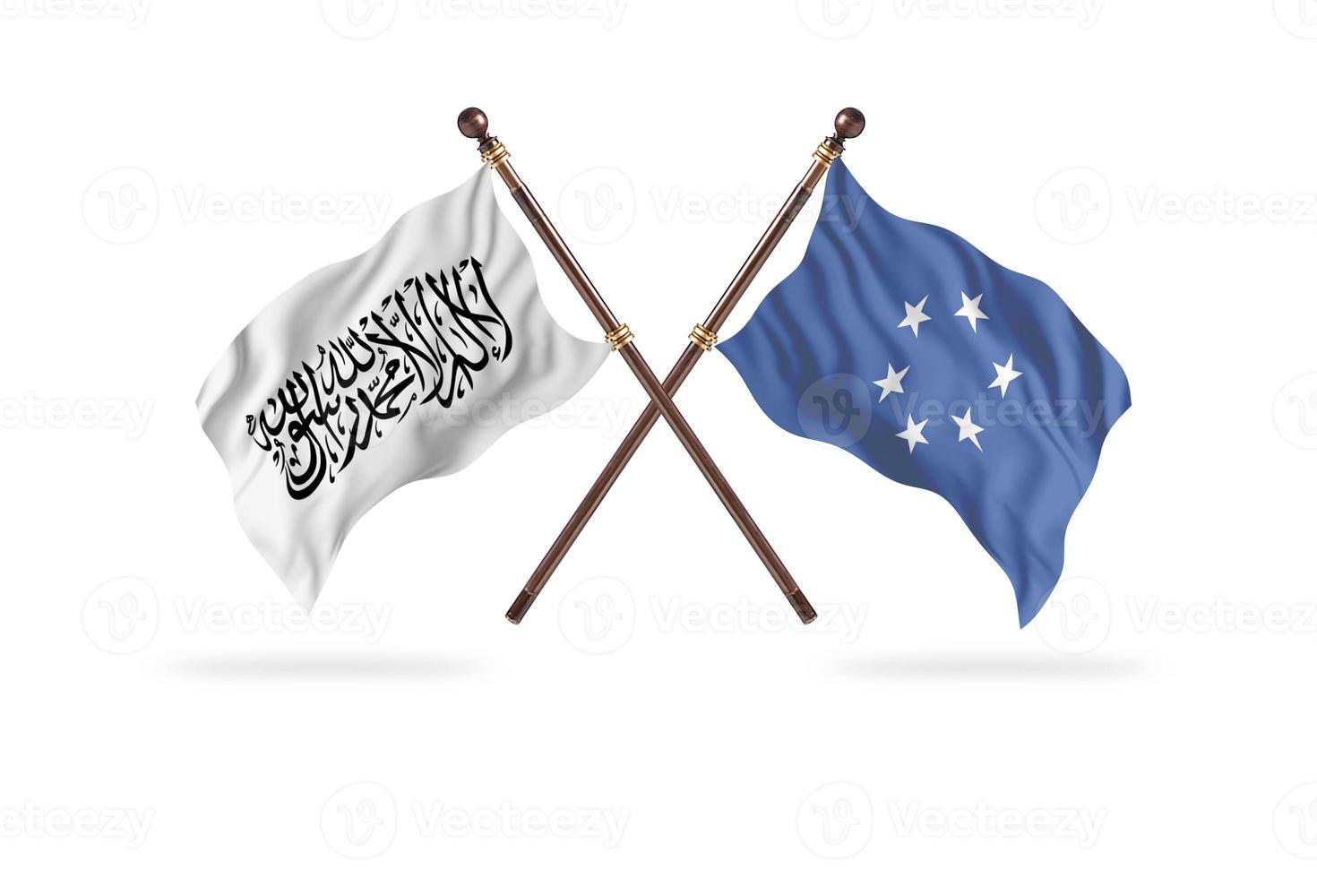 Islamic Emirate of Afghanistan versus Micronesia Two Country Flags photo