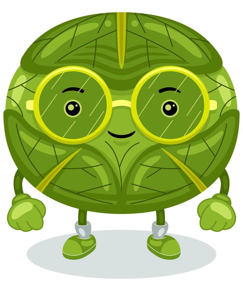 Cute Cabbage Mascot Character Vector Illustration