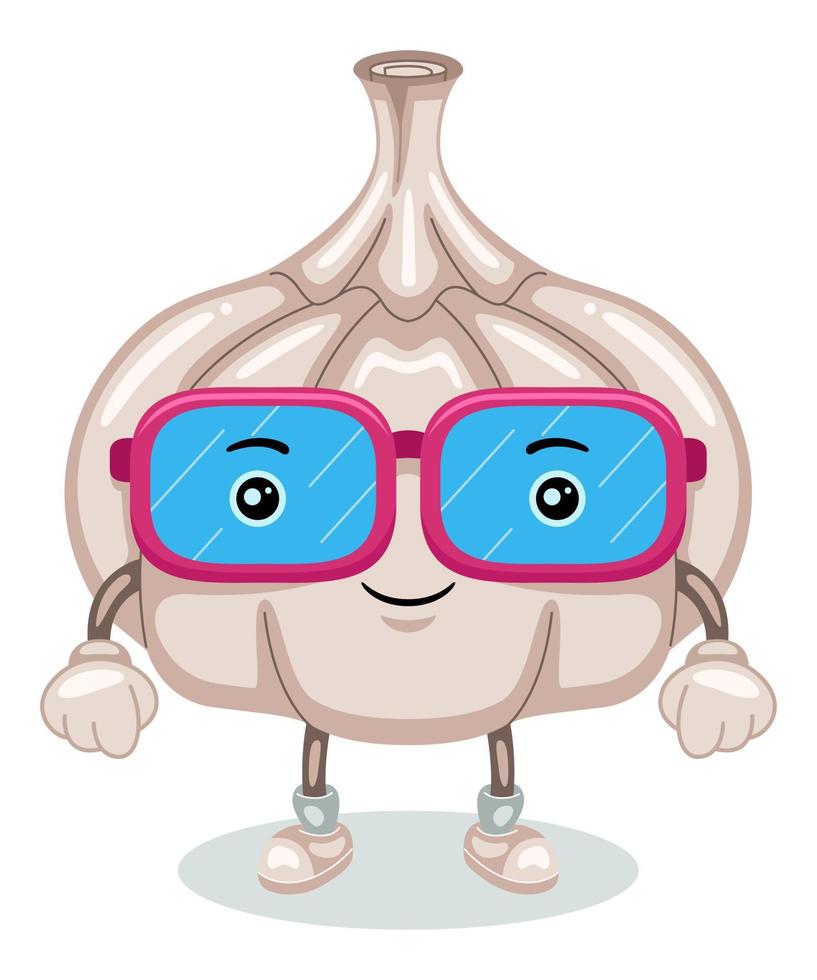 Cute Garlic Mascot Character Vector Illustration