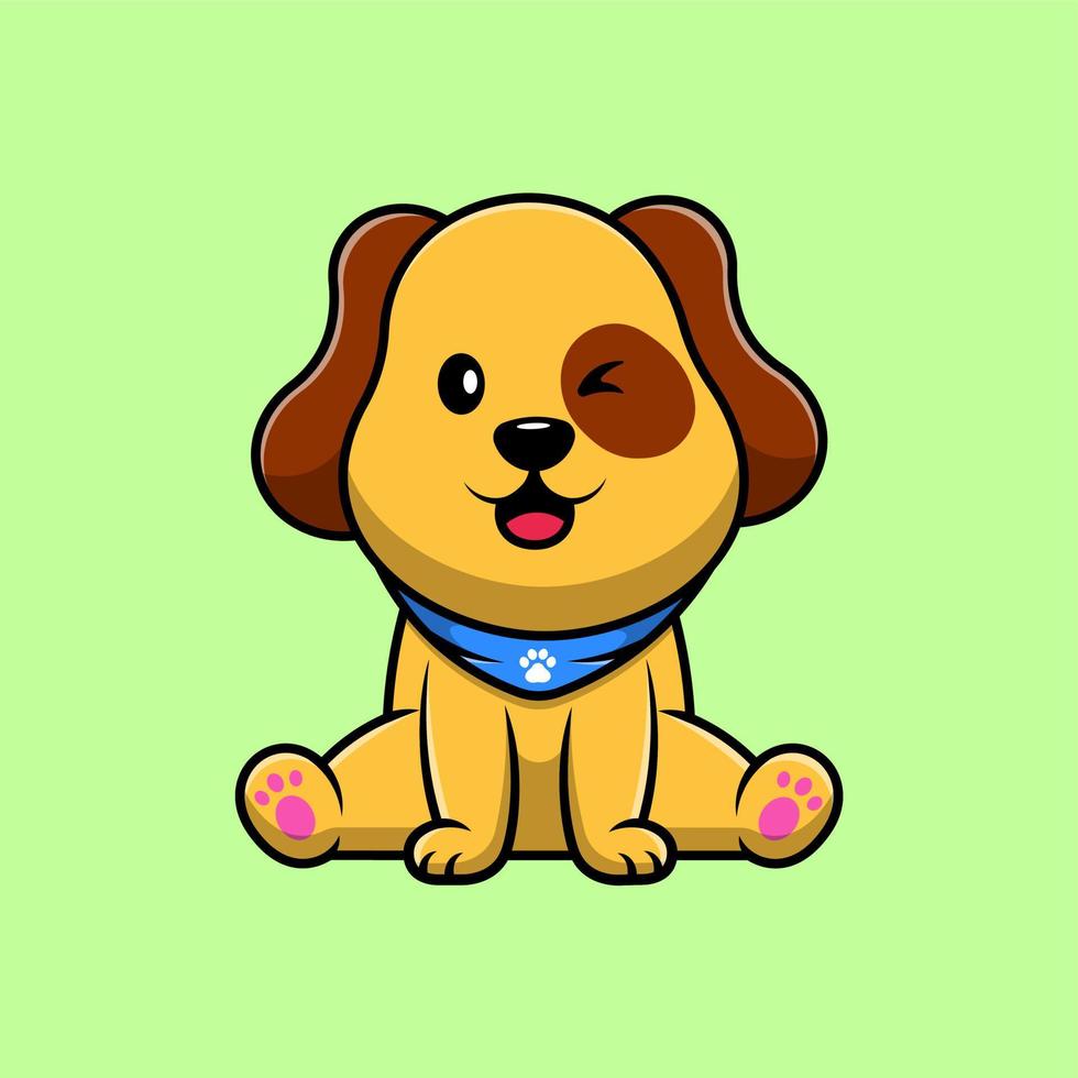 Cute Dog Sitting Cartoon Vector Icons Illustration. Flat Cartoon Concept. Suitable for any creative project.