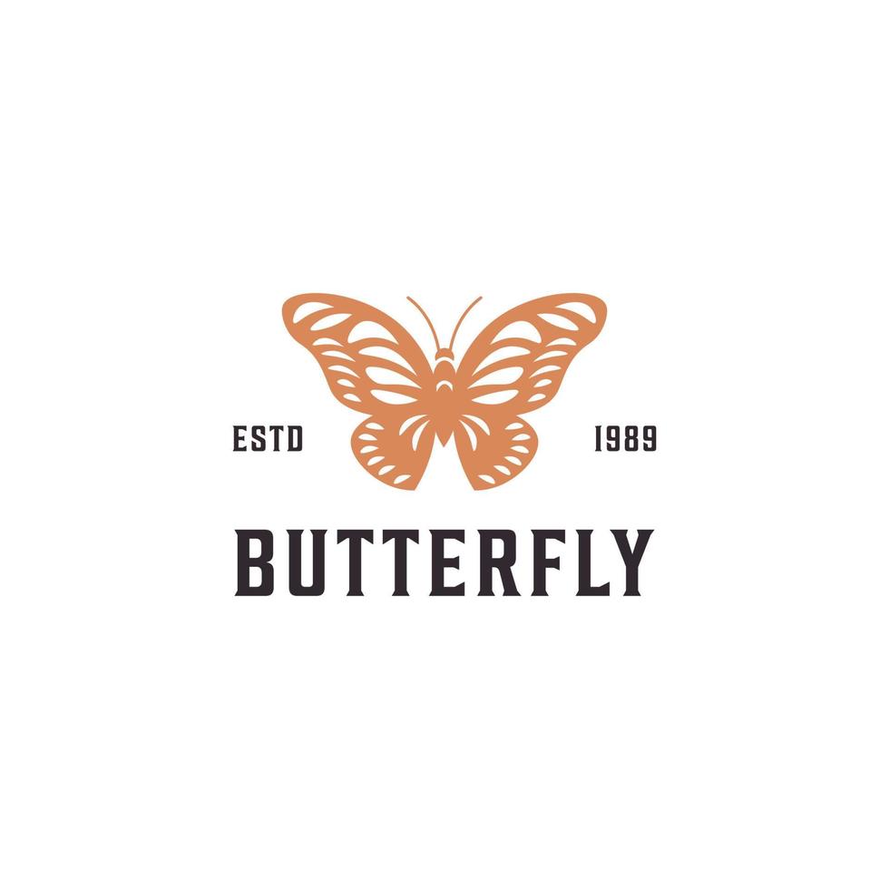 Butterfly animal logo vector illustration design template, insect logo template