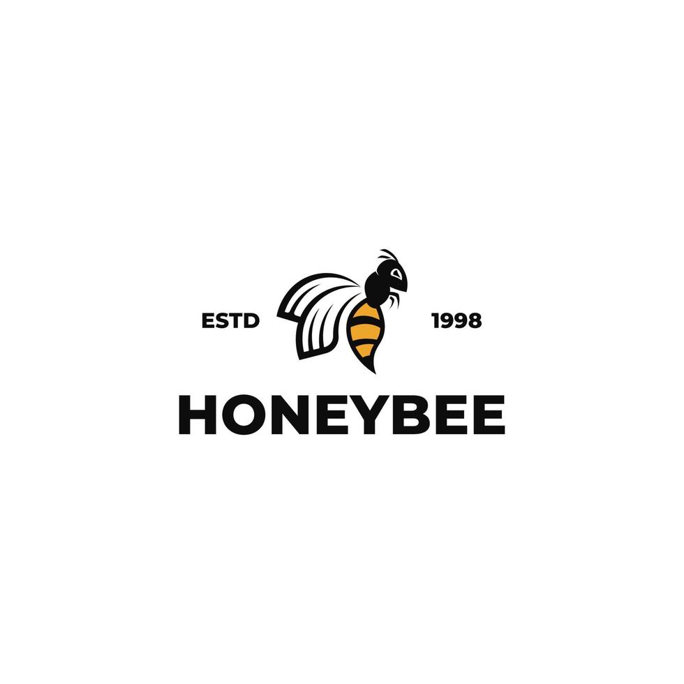 Honey Bee animal logo vector illustration design template