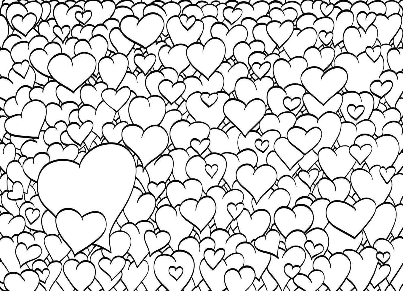 Set of decorative hearts. Background for a romantic mood. Valentine's Day illustration. Postcard with love. vector