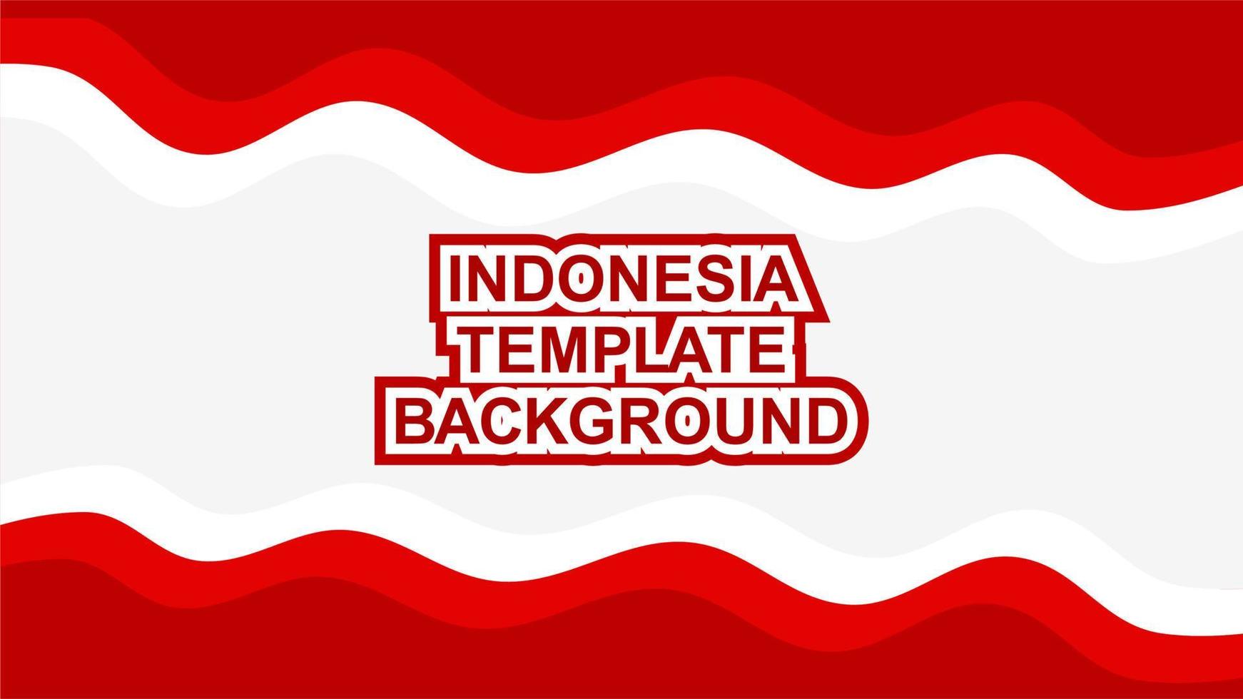 indonesia bandera plantilla fondo rojo blanco vector ilustración