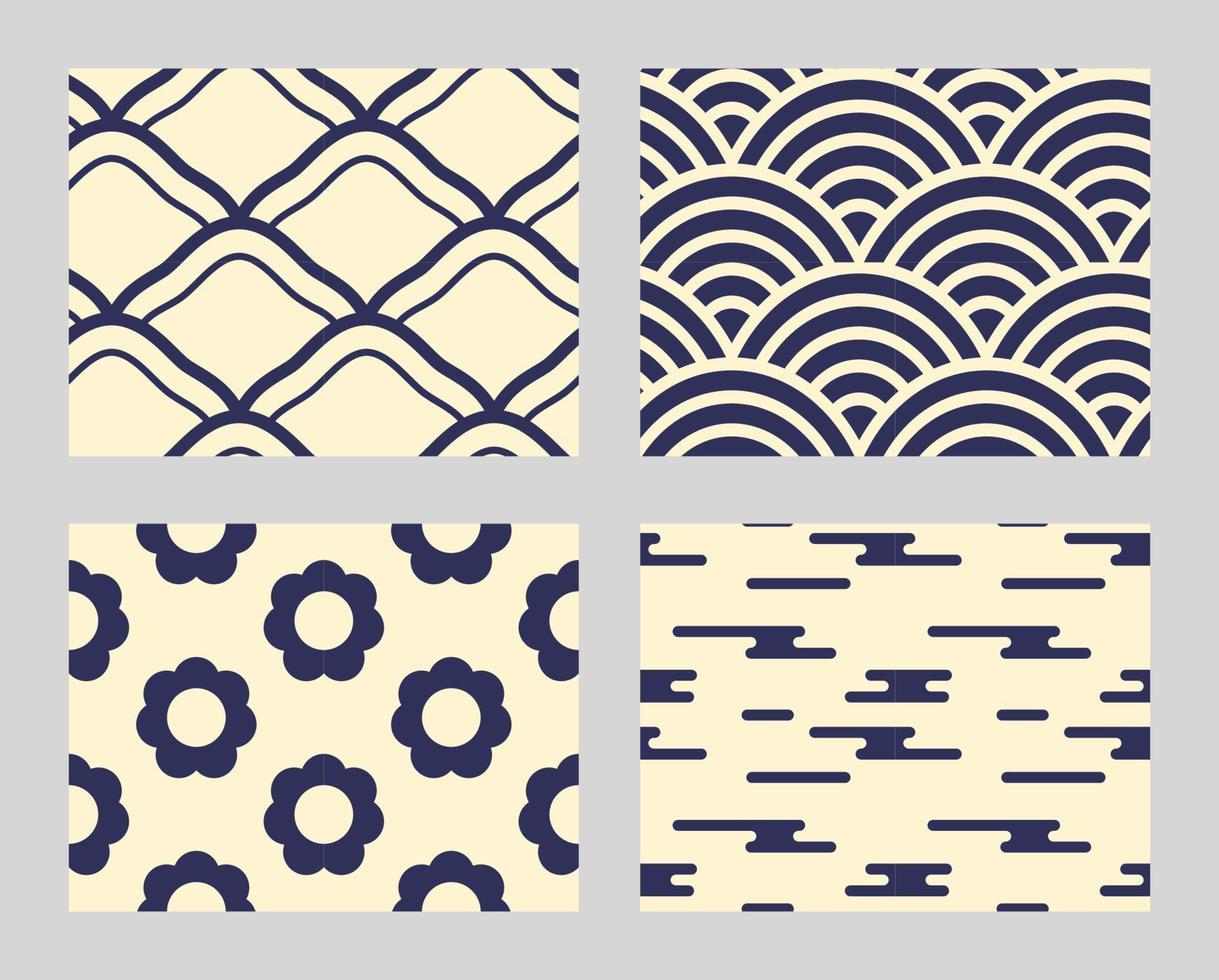 JAPANESE PATTERN SET vector