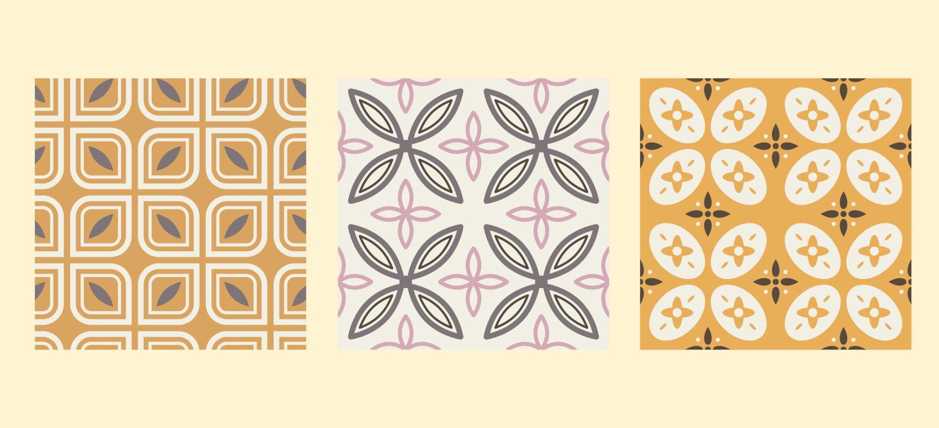 conjunto de patrones de batik. diseño batik kawung vector