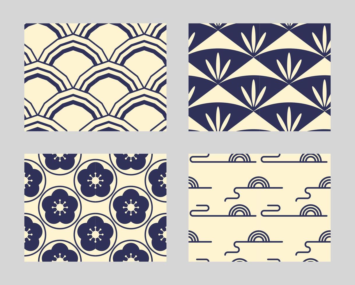 JAPANESE PATTERN SET vector