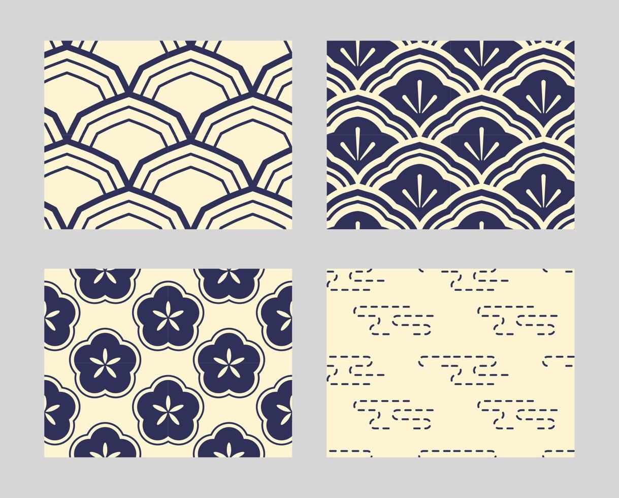 JAPANESE PATTERN SET vector